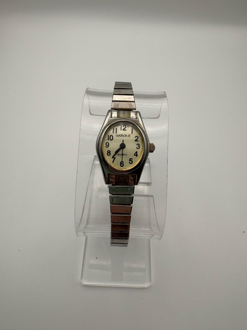 Vintage Watch-It‎ Women’s Silvertone Dainty Watch Flex Band